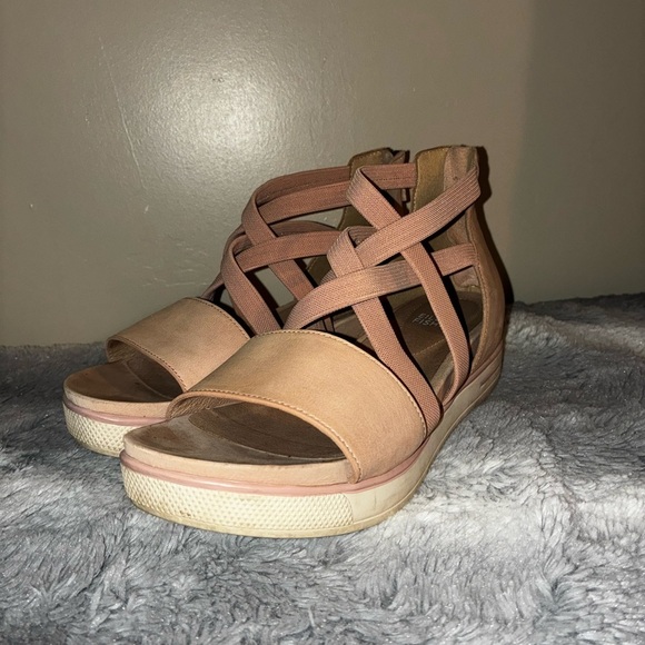 Eileen fisher Star Sport Strappy Sandals 7 Boho Beach Coquette Summer Shoes - Picture 1 of 6